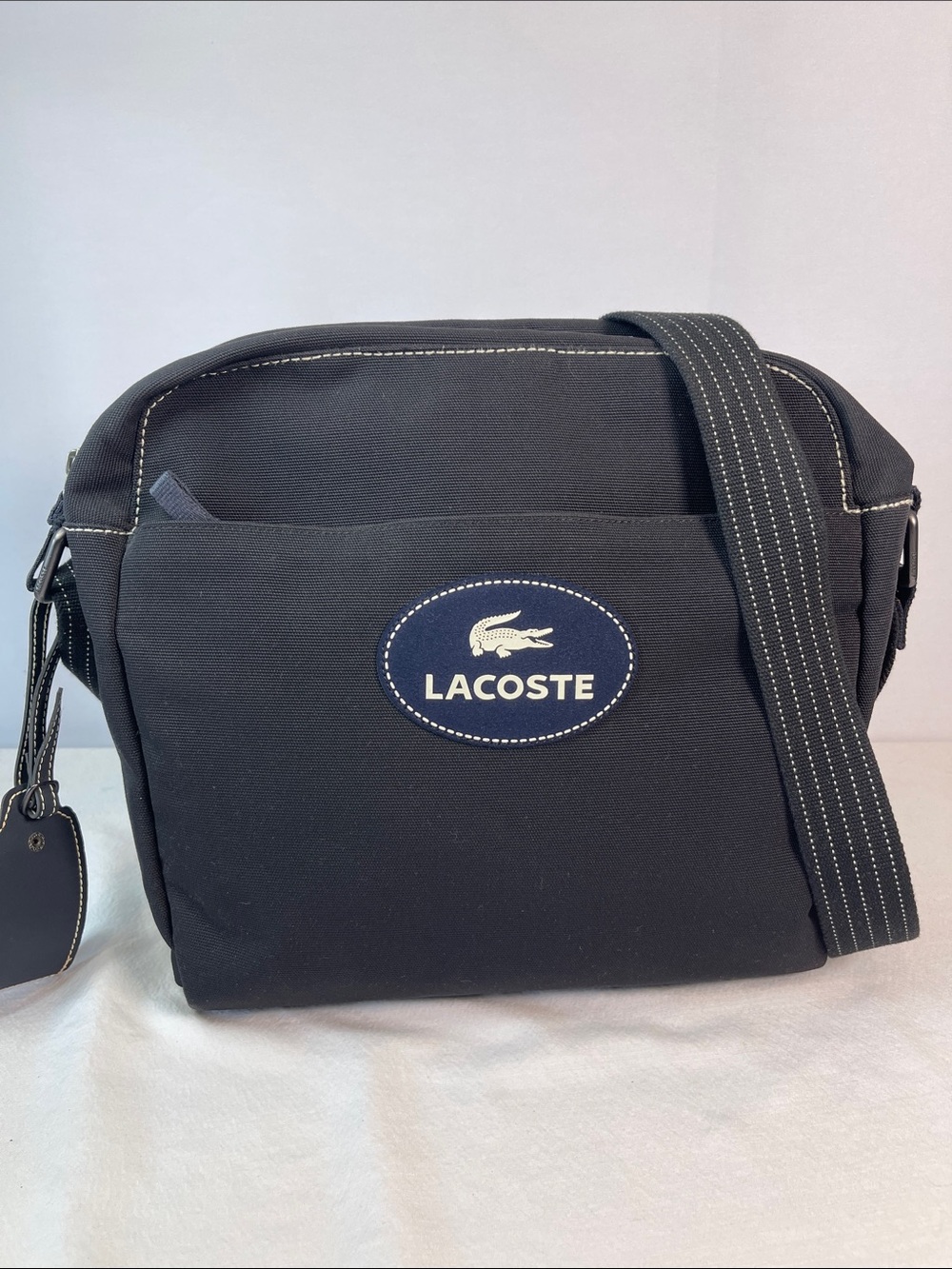 Lacoste On The Go 4 Midnight Black Crossbody Messenger Bag Canvas Unisex